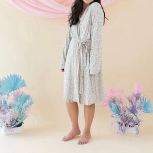 New Kyte Baby Blush Pink Leopard Print‎ Lounge Robe Size XS/Small